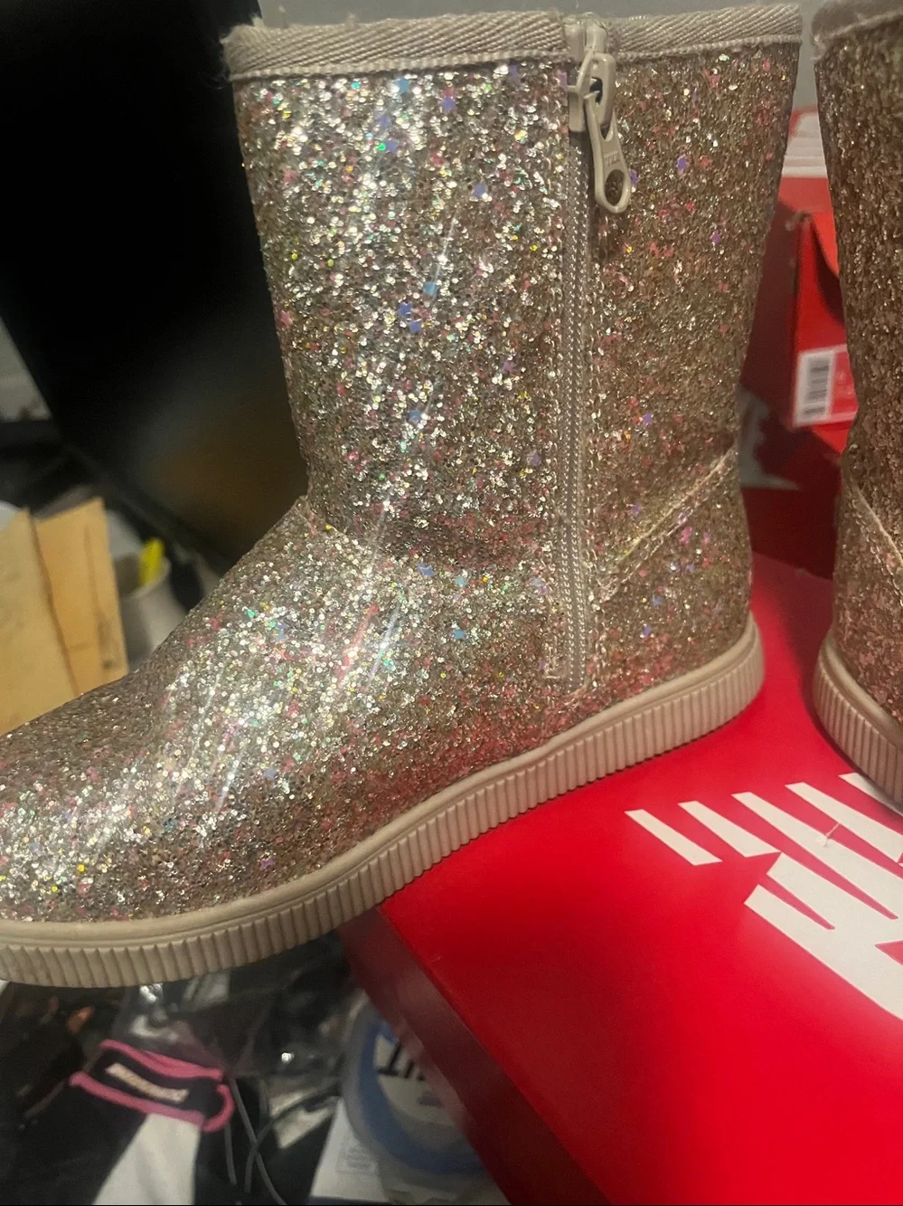 Little Girls Cat&Jack glam and glitter boots